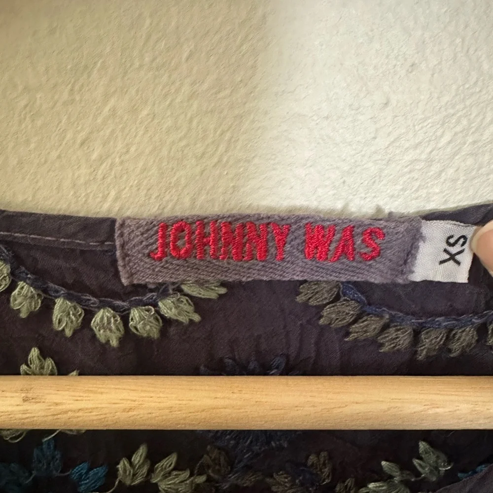 Johnny Was Blouse Top Navy XS Oversized - Picture 5 of 5